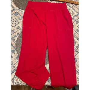 Athleta Salutation Jogger Red High Rise Powervita Yoga Pants Womens XL Pockets